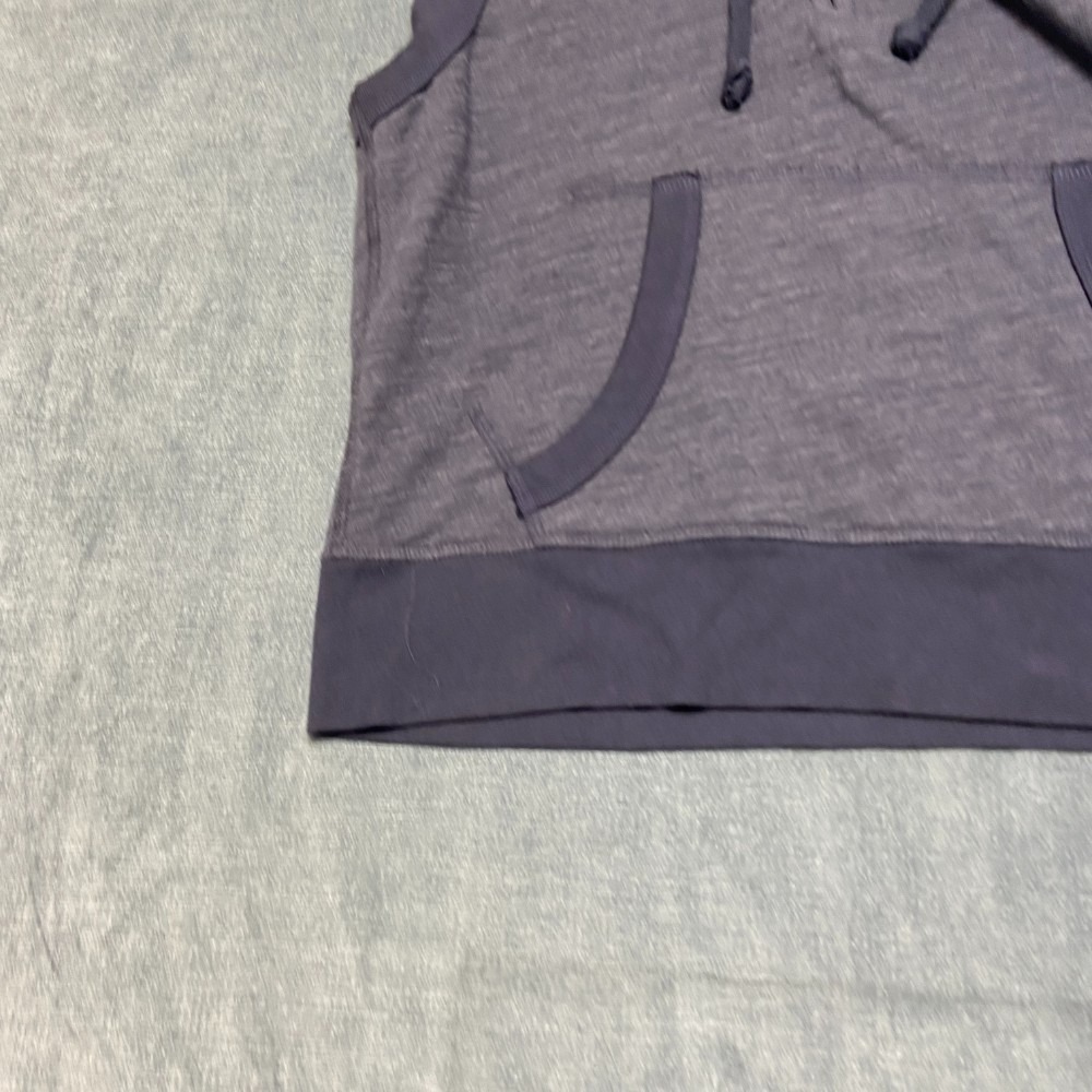 Civilianaire Knitwear Hooded Vest Mens M Gray Fleece Lined Drawstring 1/4 Zip - Picture 2 of 12